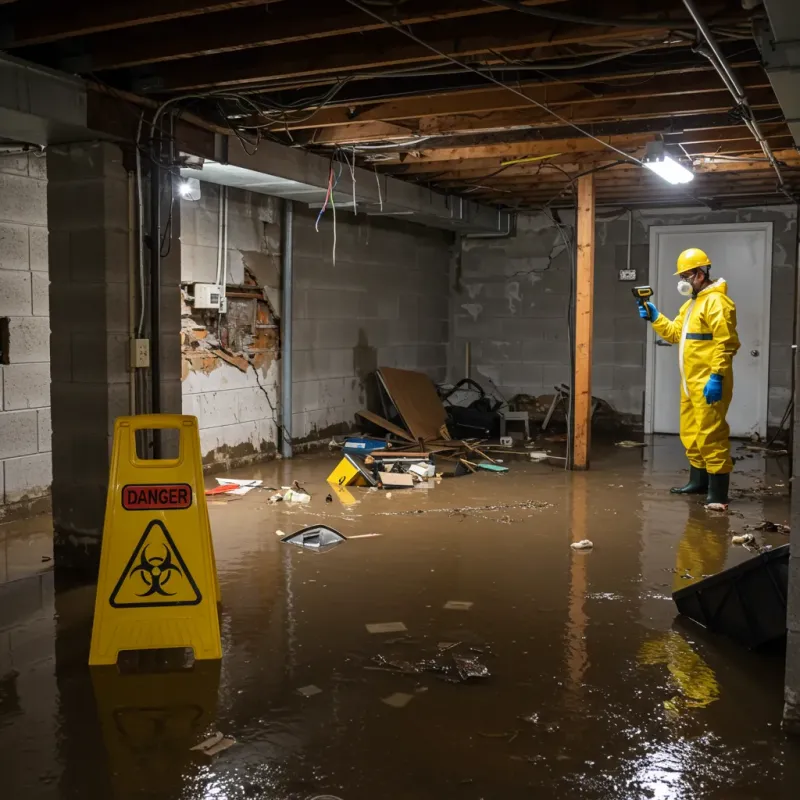 Flooded Basement Electrical Hazard in Salem, IN Property