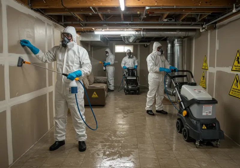 Basement Moisture Removal and Structural Drying process in Salem, IN